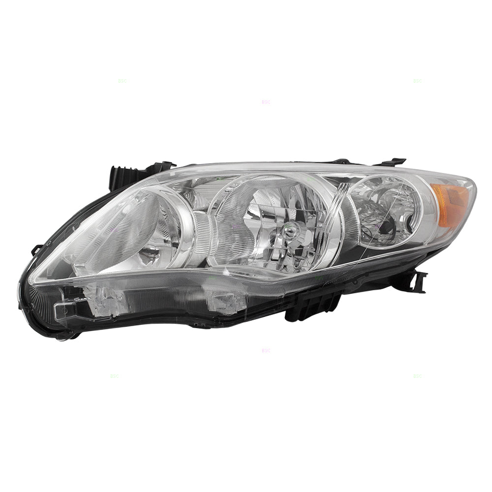 Brock Replacement Drivers Headlight Headlamp Lens w/ Chrome Housing Unit Compatible with Corolla 81170-12F10