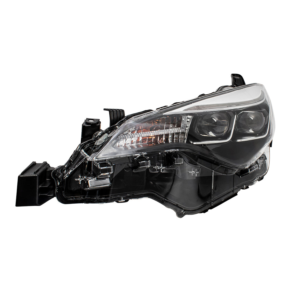 Brock Replacement Drivers Headlight Headlamp w/ Bumper Mounted LED Daytime Running Light Compatible with 17-19 Corolla