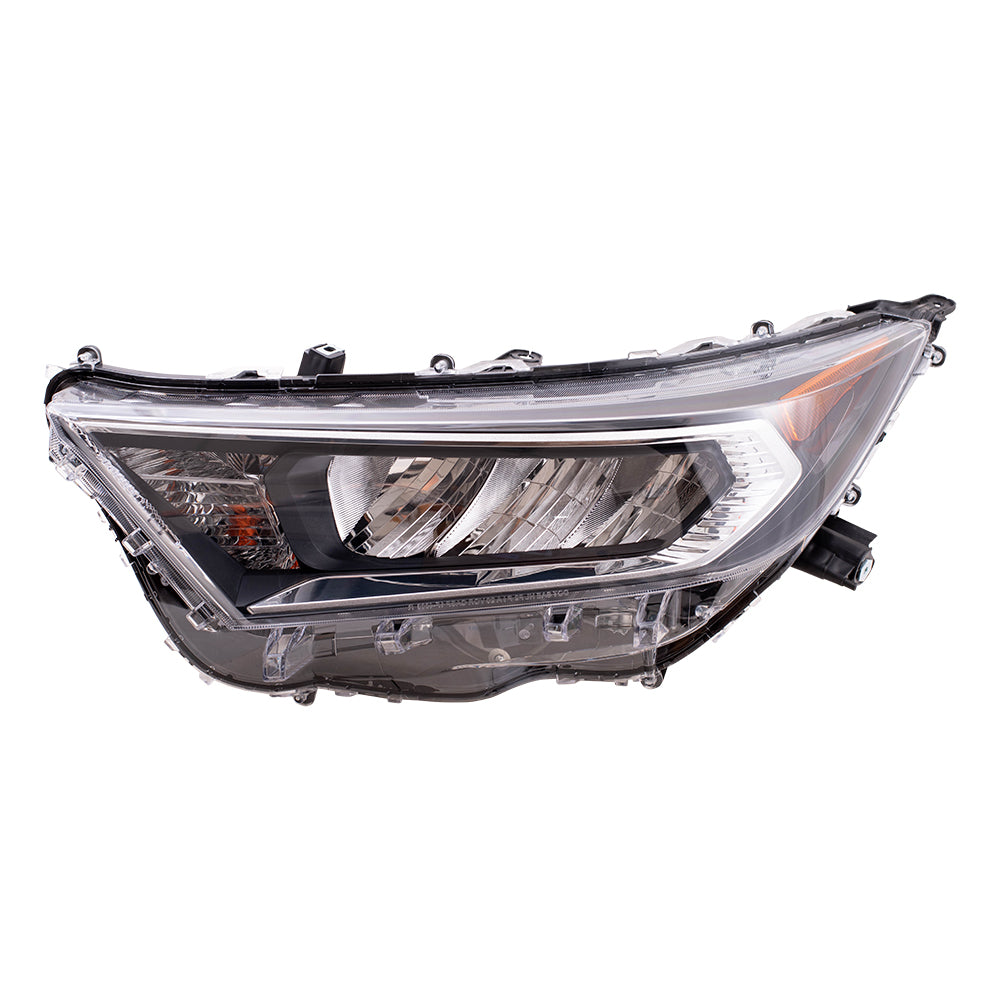 Brock Replacement Driver Side LED Combination Headlight Assembly with Chrome Bezel Compatible with 2019-2021 Rav4 North America Built Except LE