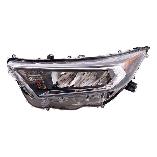 Brock Replacement Driver Side LED Combination Headlight Assembly with Chrome Bezel Compatible with 2019-2021 Rav4 North America Built Except LE