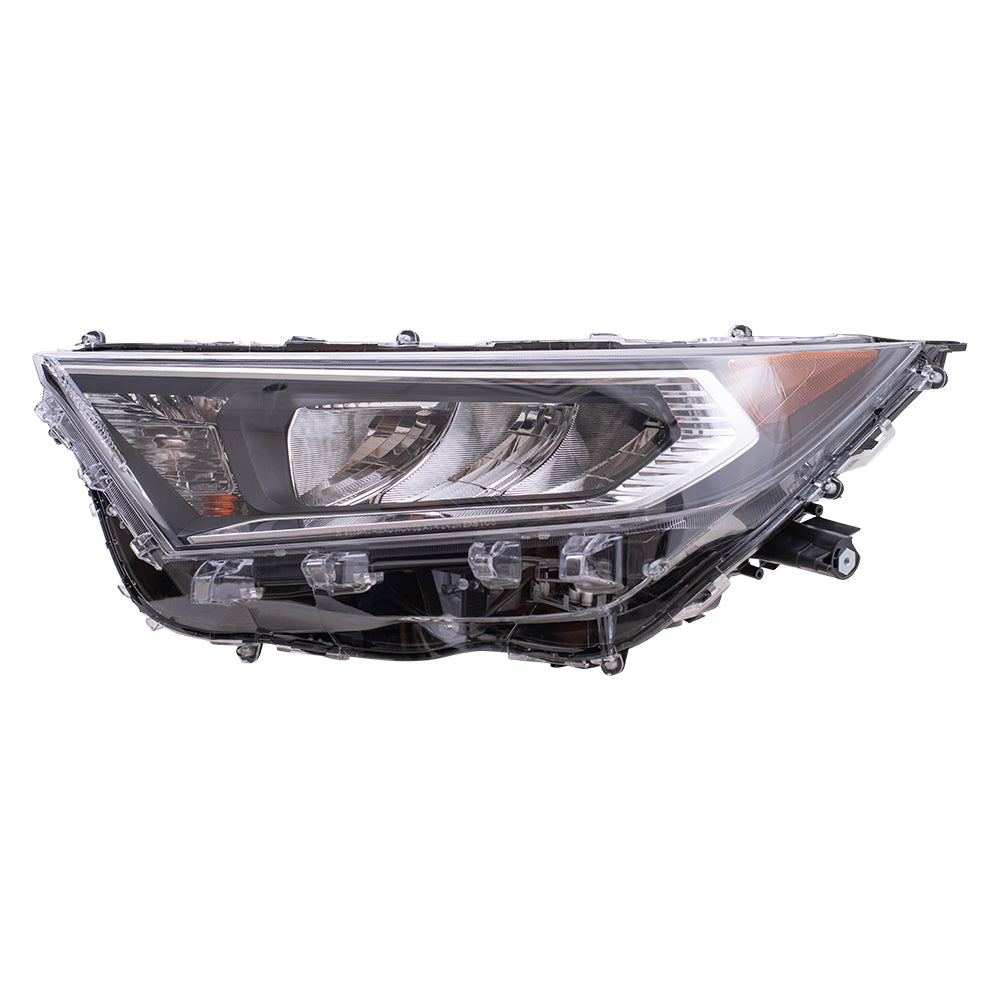 Brock Replacement Driver Side LED Combination Headlight Assembly with Chrome Bezel Compatible with 2019-2021 Rav4 North America Built Except LE