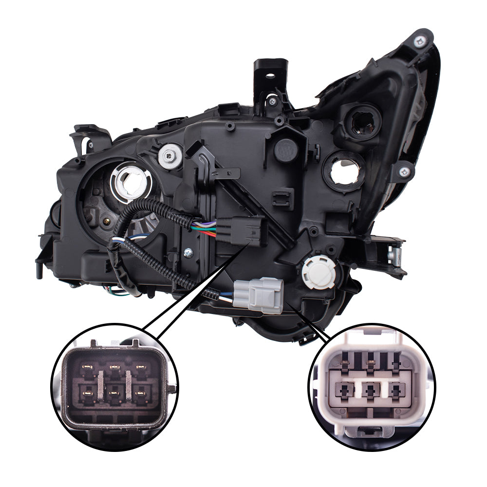 Brock Aftermarket Replacement Passenger Right Combination Headlight Assembly with LED Low Beam-Halogen High Beam Compatible with 2016-2018 Lexus ES 3005h