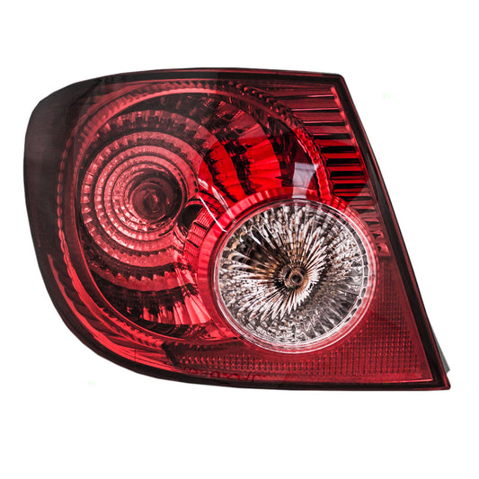Brock Replacement Drivers Taillight Tail Lamp with Red & Lens Compatible with 03-08 Corolla 8156002290