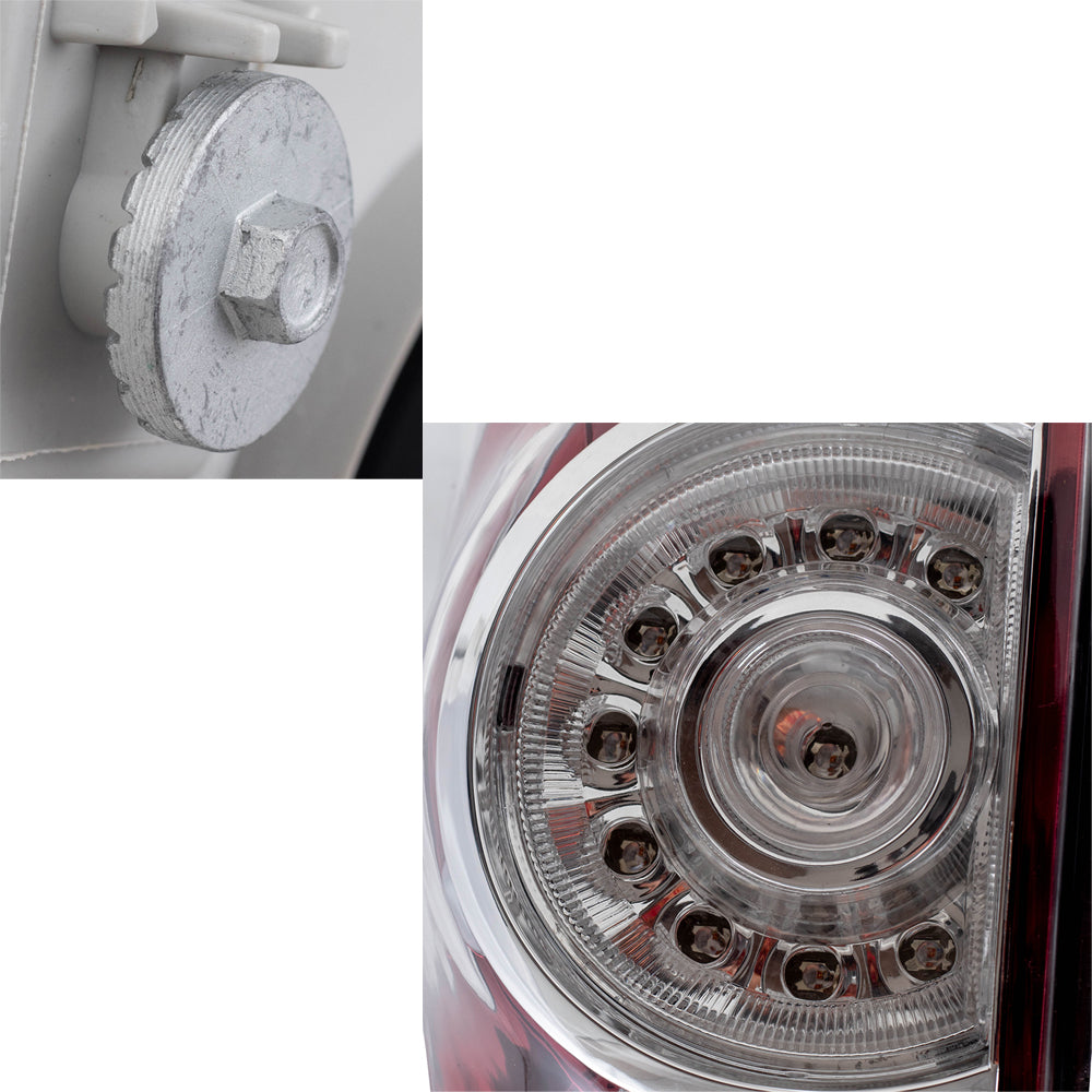 Brock Replacement Headlights Bright Chrome Bezel & Taill Lights w/ LED Center Lens Compatilbe with 2005-2011 Tacoma