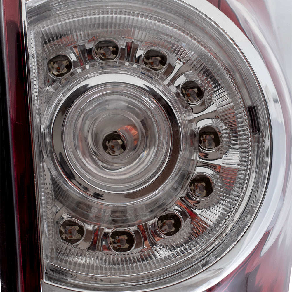 Brock Replacement Drivers Tail Light with LED Center Lens Compatible with 2005-2015 Tacoma Pickup Truck 8156004160