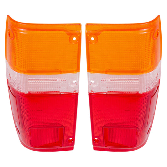 Brock Replacement Driver and Passenger Taillights Tail Lamps Lens Compatible with 84-89 Pickup Truck SUV 8156189133 8155189133