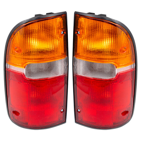 Brock Replacement Driver and Passenger Taillights Tail Lamps Compatible with 95-00 Tacoma Pickup Truck 81560-04030 81550-04030