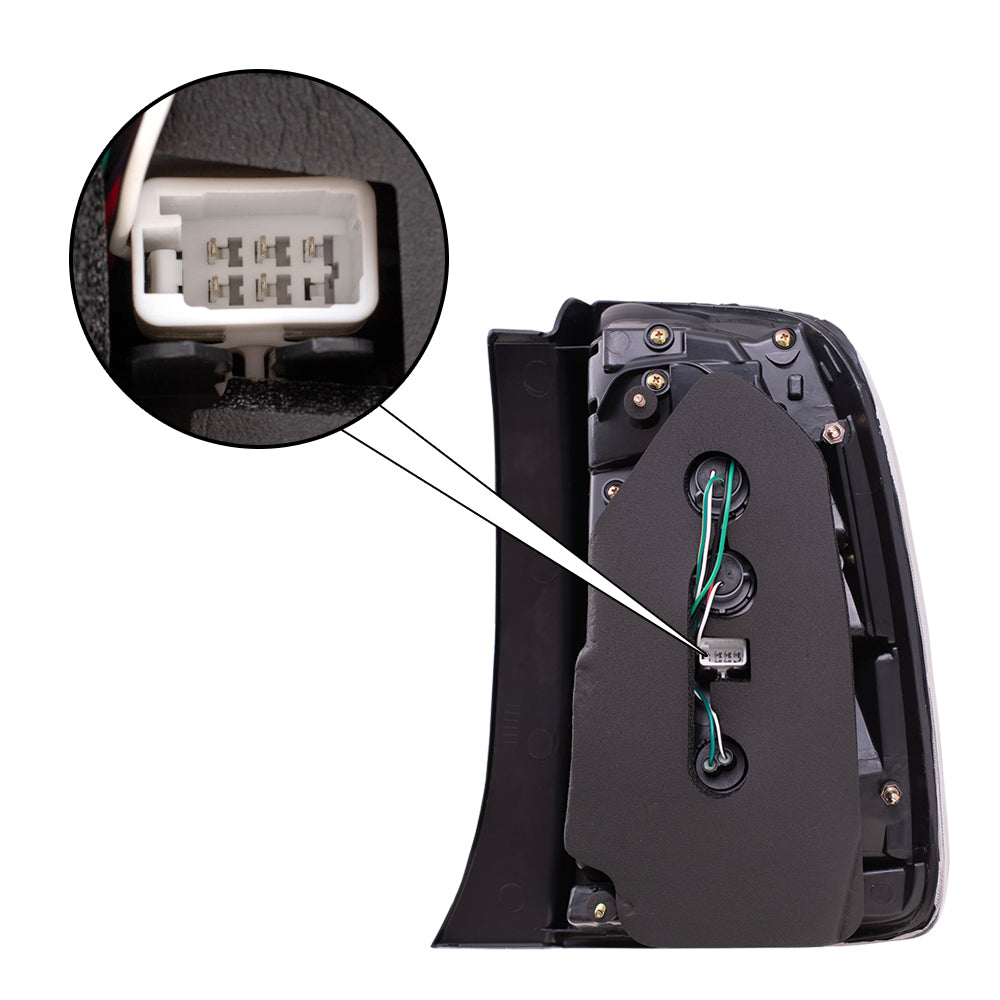 Brock Replacement Driver and Passenger Taillights Tail Lamps with Chrome Trim Compatible with 06-09 Prius 8156147100 8155147100