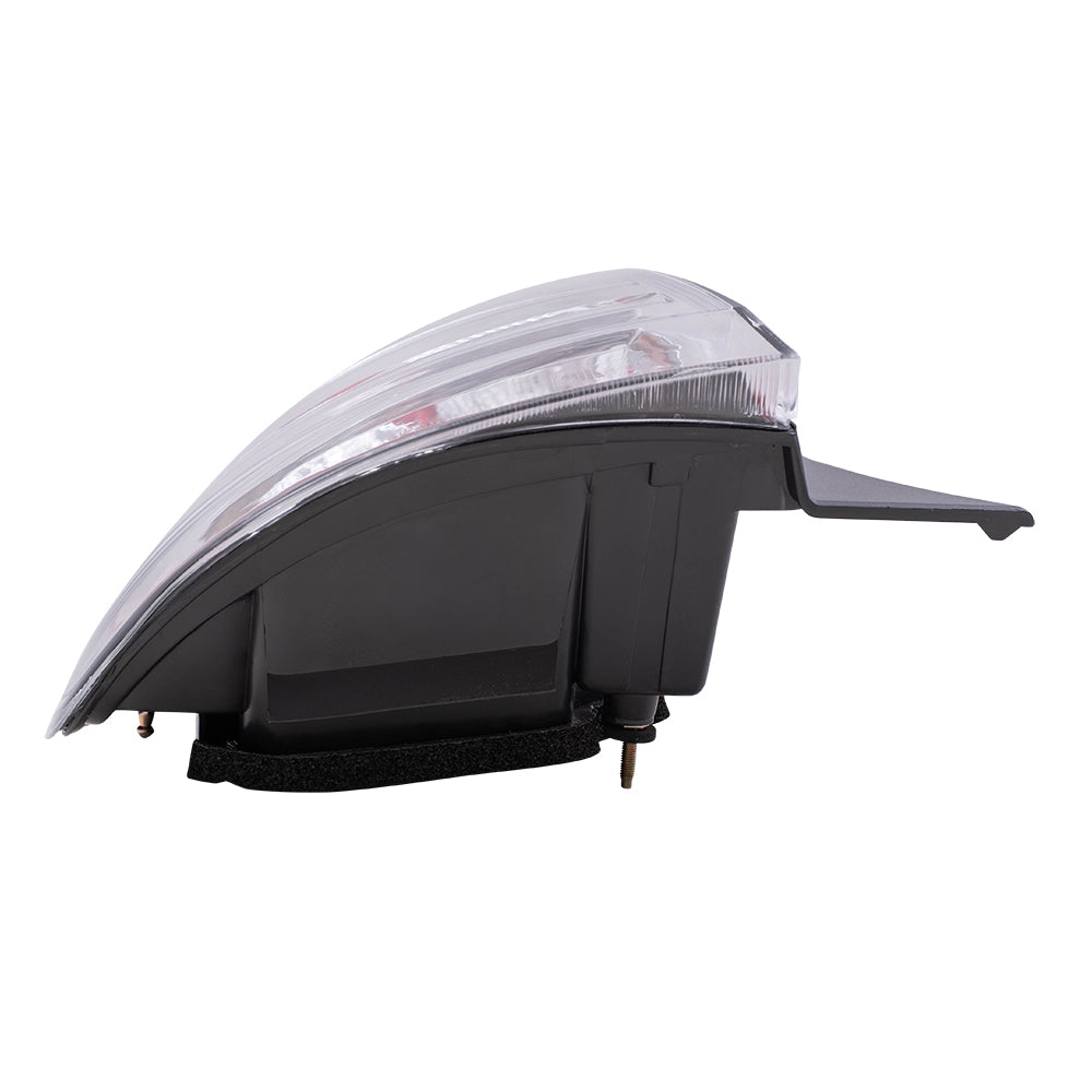 Brock Replacement Driver and Passenger Taillights Tail Lamps with Chrome Trim Compatible with 06-09 Prius 8156147100 8155147100