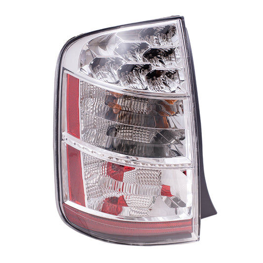 Brock Replacement Drivers Taillight Tail Lamp with Chrome Trim Compatible with 06-09 Prius 8156147100