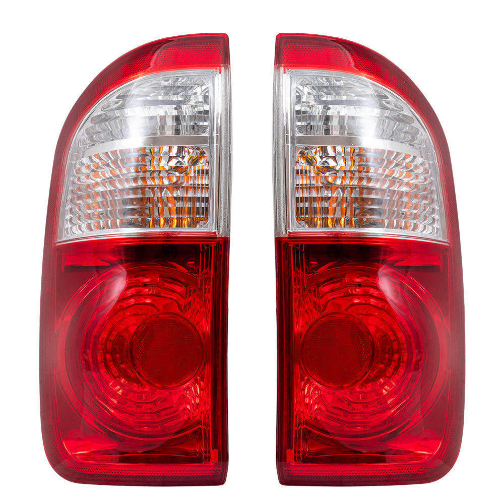 Brock Replacement Driver and Passenger Side Tail Light Assembly Set Compatible with 04-06 Tundra Double Cab with Standard Bed