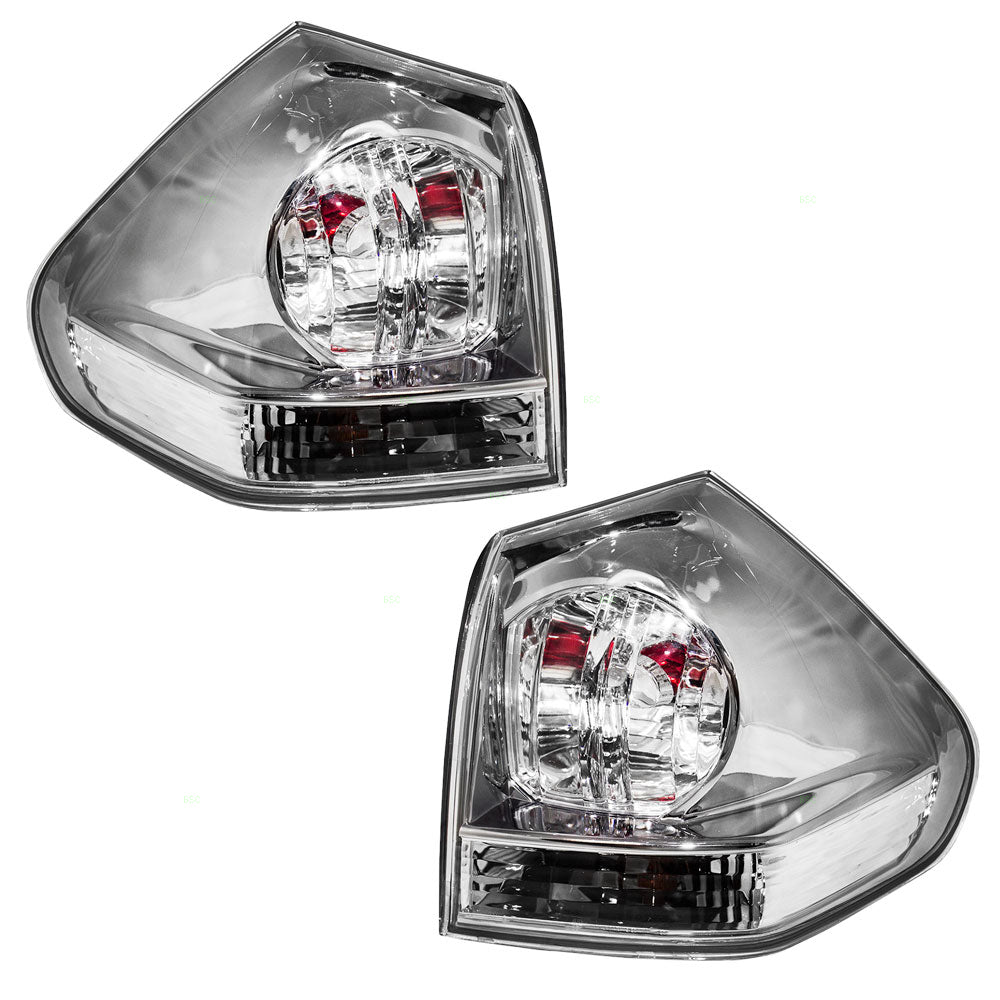 Brock Replacement Driver and Passenger Side Tail Light Assemblies Quarter Mounted Compatible with 2004-2006 Lexus RX330