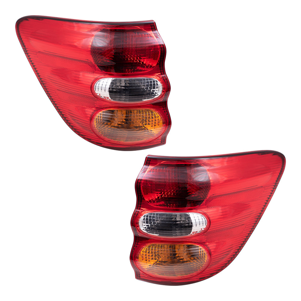 Brock Replacement Driver and Passenger Side Quarter Mounted Tail Light Assemblies Compatible with 01-04 Sequoia