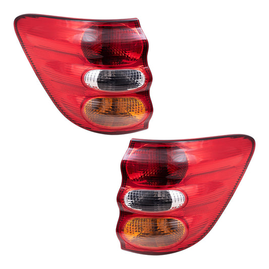 Brock Replacement Driver and Passenger Side Quarter Mounted Tail Light Assemblies Compatible with 01-04 Sequoia