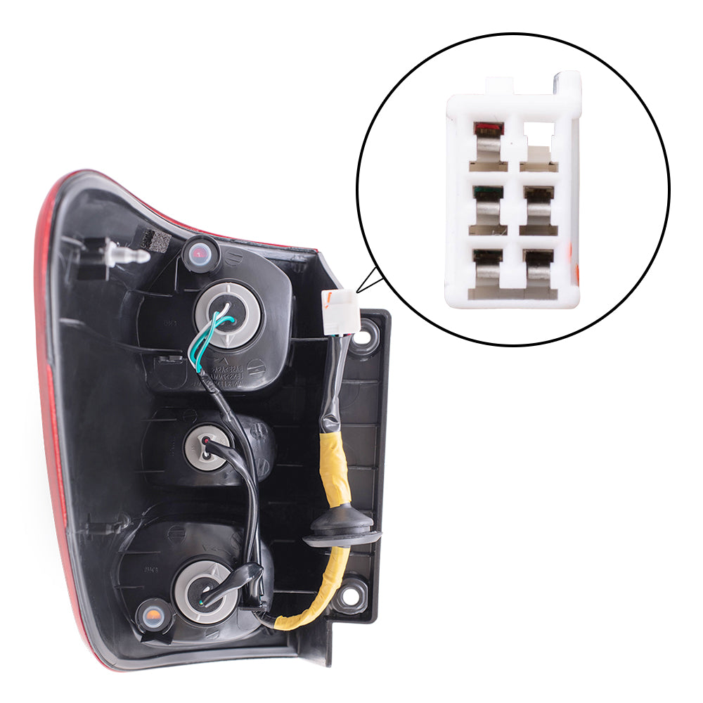 Brock Replacement Driver Side Quarter Mounted Tail Light Assembly Compatible with 01-04 Sequoia