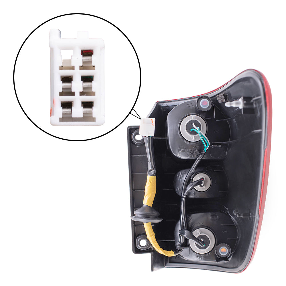 Brock Replacement Passenger Side Quarter Mounted Tail Light Assembly Compatible with 01-04 Sequoia