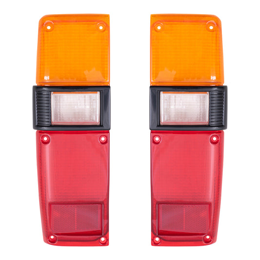 Brock Replacement Driver and Passenger Taillights Tail Lamp Lenses Compatible with 79-83 Pickup Truck 8156189121 8155189121