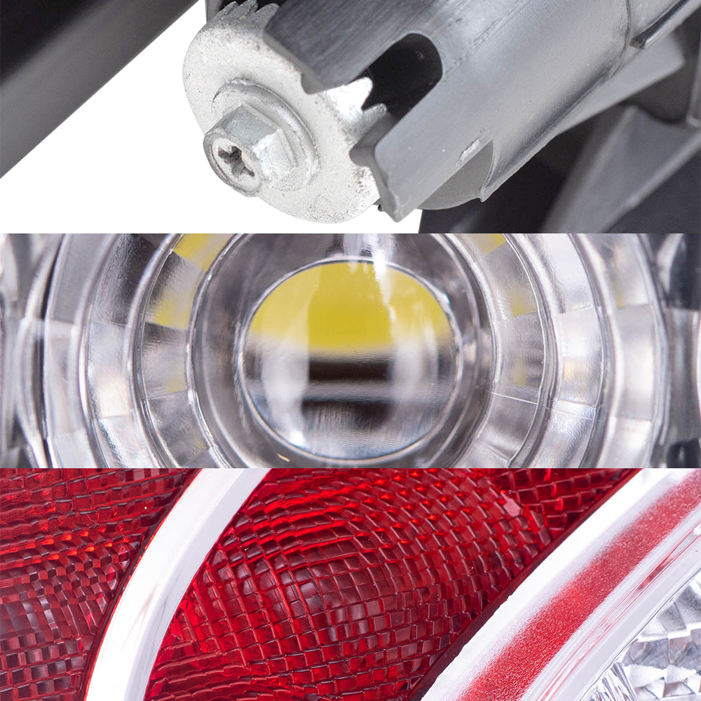 Brock Replacement Driver and Passenger Side Halogen Combination Headlight Assemblies, Turn Signal Lights and Tail Light Assemblies 6 Piece Set Compatible with 2012-2015 Prius