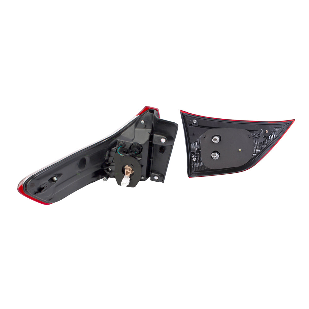 Brock Aftermarket Replacement Part Passenger Side Tail Light Assemblies Quarter and Liftgate Mounted Compatible with 2015-2019 Toyota Sienna EXCEPT SE