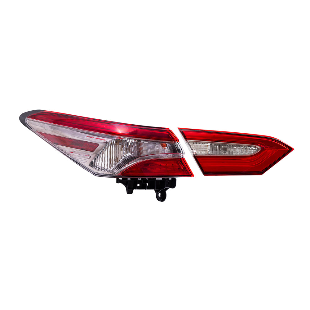 Brock Replacement Driver Side Tail Light Assemblies Quarter Mounted & Lid Mounted Compatible with 2018-2019 Camry SE & 2018-2019 Camry Hybrid SE