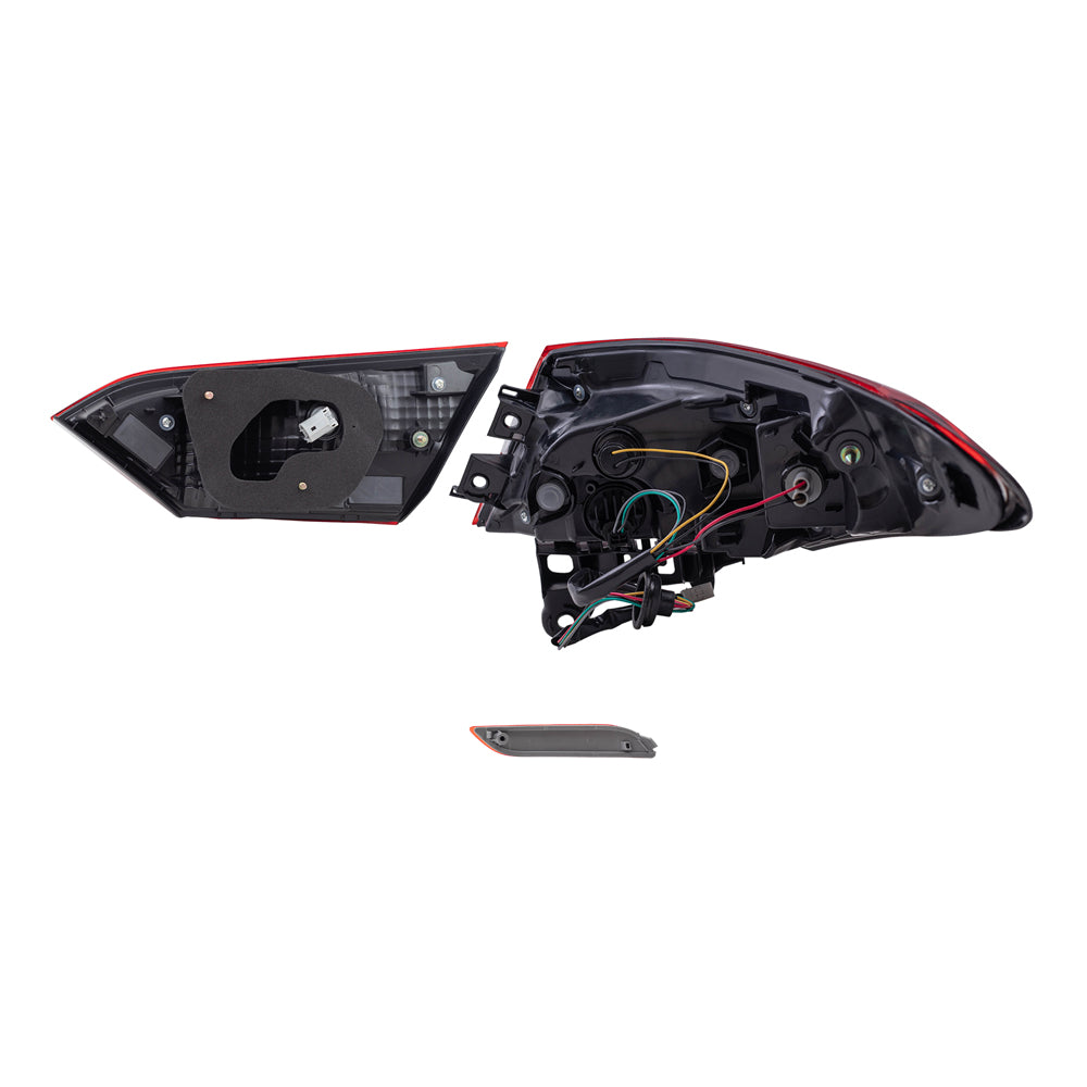 Brock Replacement Driver Side Bumper Reflector and Tail Light Assemblies Quarter Mounted & Lid Mounted 3 Piece Set Compatible with 2018-2019 Camry SE & 2018-2019 Camry Hybrid SE