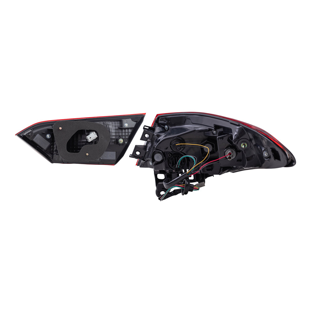 Brock Replacement Driver and Passenger Side Tail Light Assemblies Quarter Mounted & Lid Mounted 4 Piece Set Compatible with 2018-2019 Camry SE & 2018-2019 Camry Hybrid SE