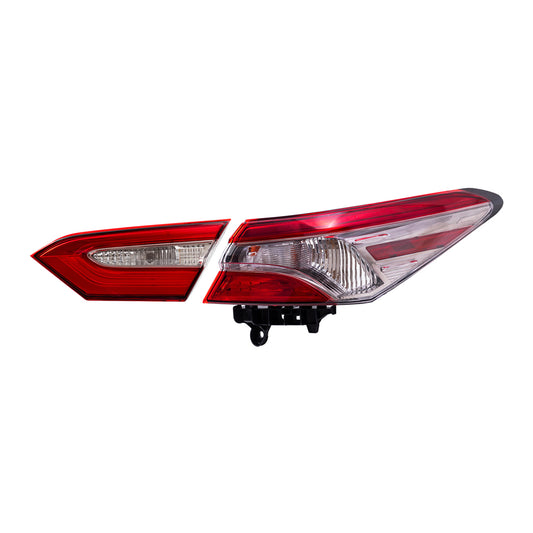 Brock Replacement Passenger Side Tail Light Assemblies Quarter Mounted & Lid Mounted Compatible with 2018-2019 Camry SE & 2018-2019 Camry Hybrid SE