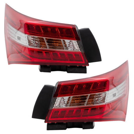 Brock Replacement Pair Tail Lights Compatible with 2016-2018 Avalon Driver and Passenger Quarter Panel Mounted Taillamps 8156007081 8155007081