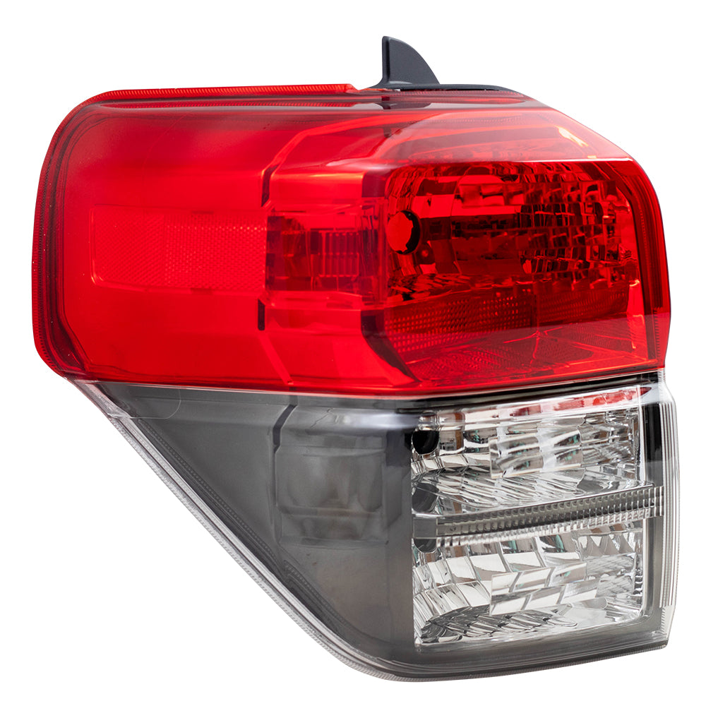 Brock Replacement Driver Tail Light with Smoked Bezel Compatible with 10-13 4Runner