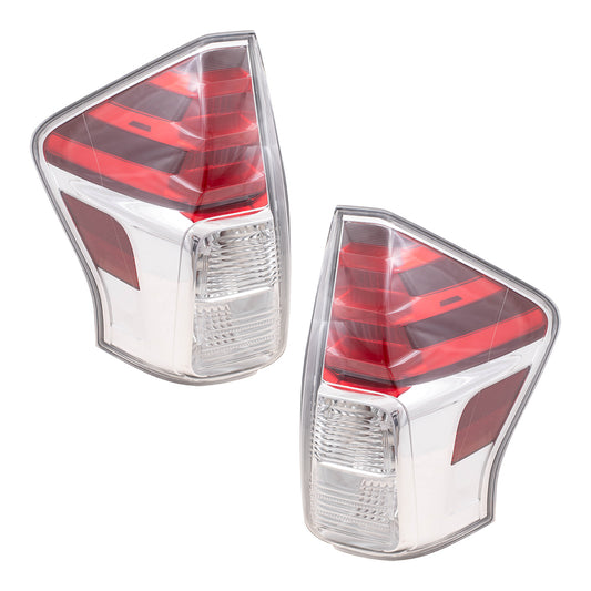 Brock Aftermarket Replacement Driver Left Passenger Right Combination Tail Light Assembly Set Compatible With 2015-2017 Toyota Prius v