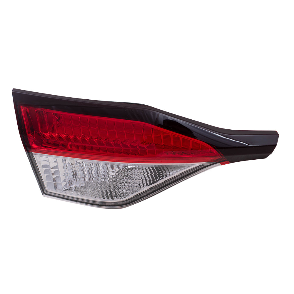 Brock Replacement Driver Tail Light Red and Clear Lid Mounted Lens Compatible with 2020-2022 Corolla Sedan Japan 2020-2022 Corolla Hybrid