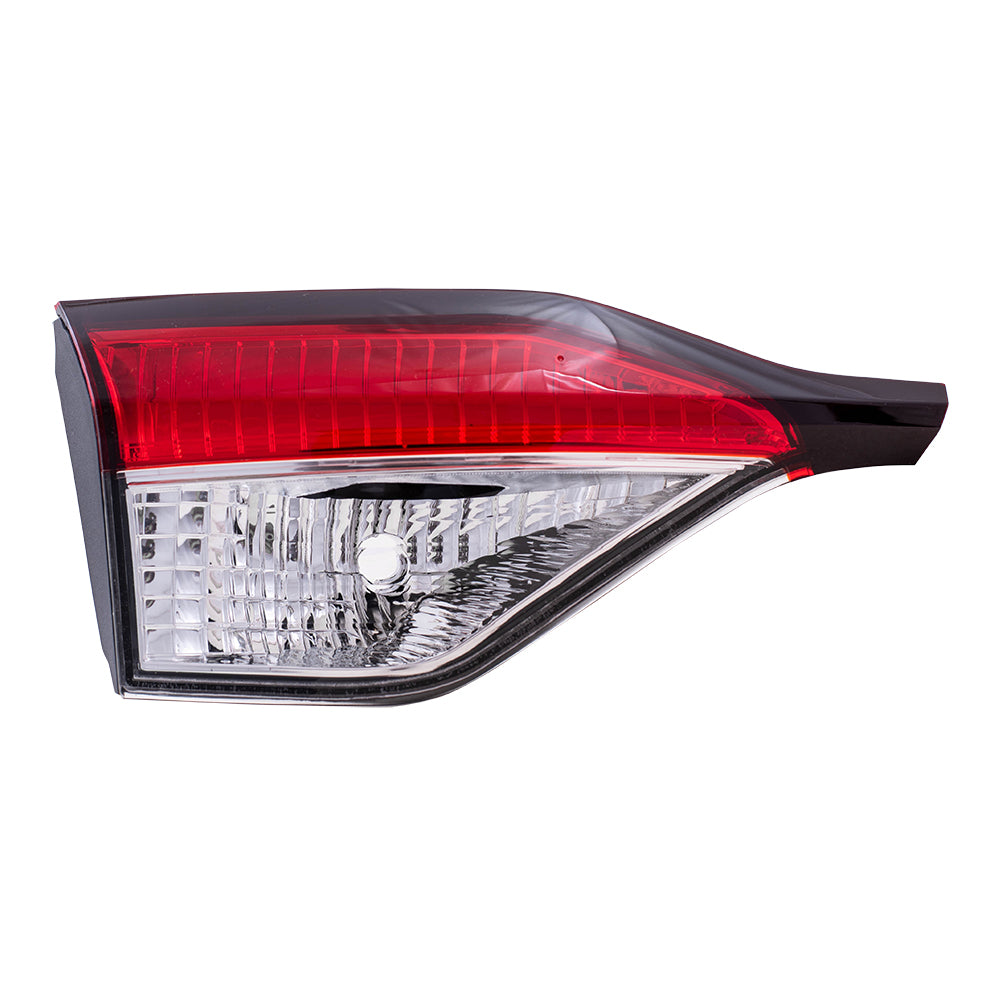 Brock Replacement Driver Tail Light Red and Clear Lid Mounted Lens Compatible with 2020-2022 Corolla Sedan Japan 2020-2022 Corolla Hybrid