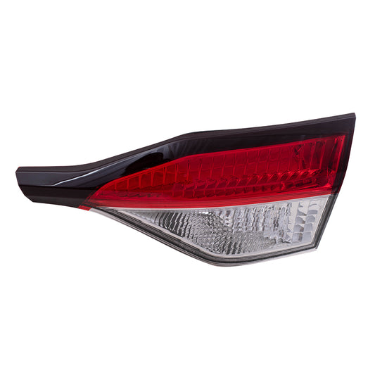 Brock Replacement Passenger Tail Light Red and Clear Lid Mounted Lens Compatible with 2020-2022 Corolla Sedan Japan 2020-2022 Corolla Hybrid