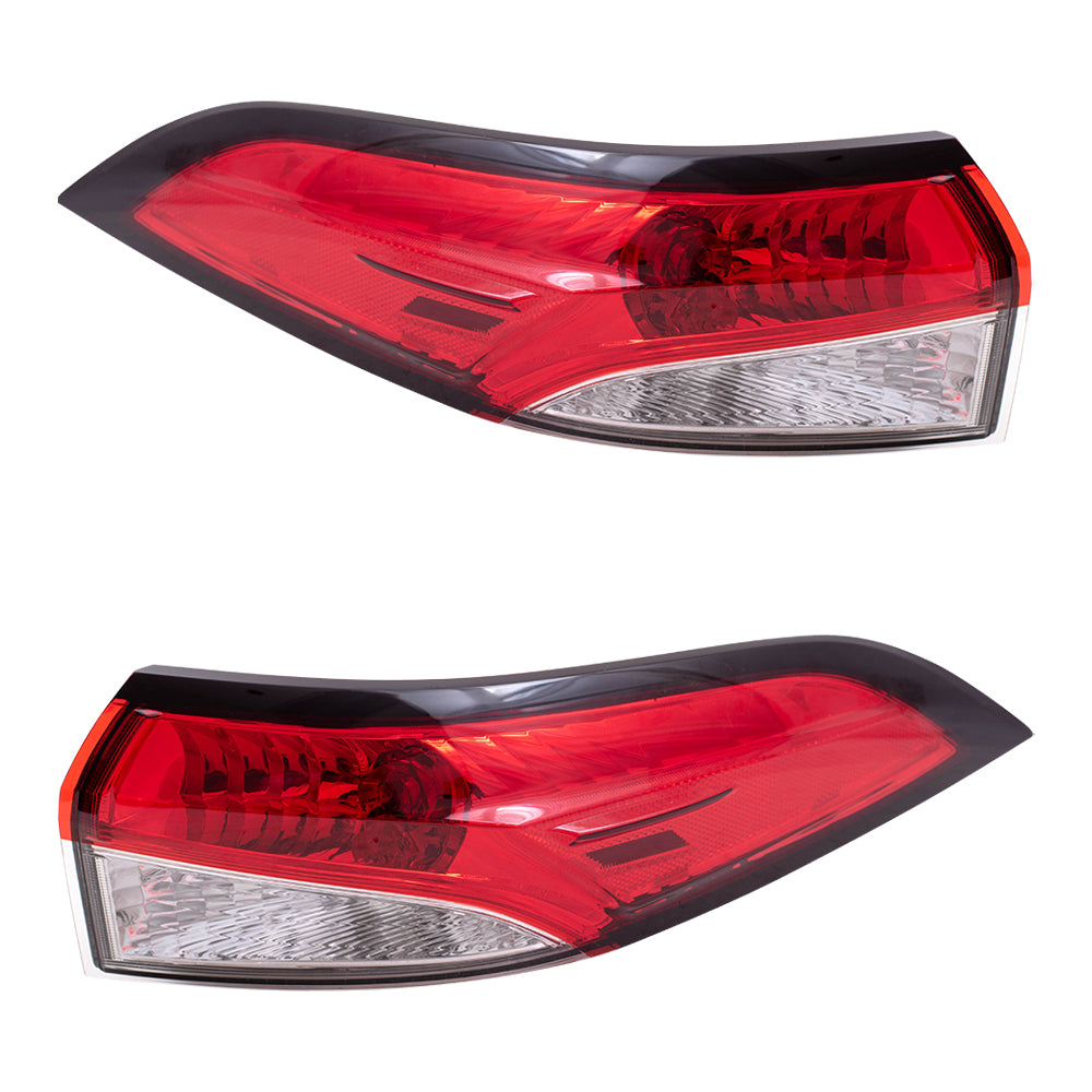 Brock Replacement Drivers and Passengers Tail Light Assemblies Red and Clear Lens Quarter Mounted Compatible with 2020-2022 Corolla Sedan Built in Japan