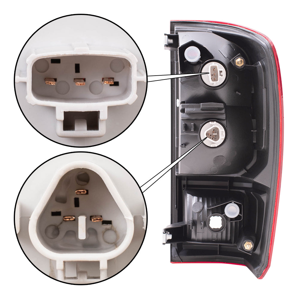 Brock Aftermarket Replacement Driver Left Combination Tail Light Assembly Without Black Bezel Compatible With 2018-2023 Toyota Tacoma SR/SR5