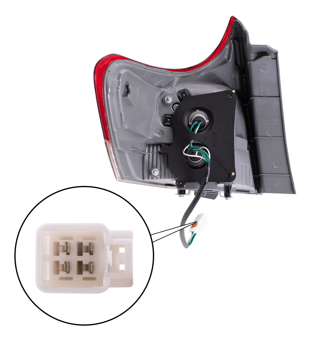 Brock Replacement Driver and Passenger Side Quarter Mounted Tail Light Assemblies Compatible with 13-16 Venza