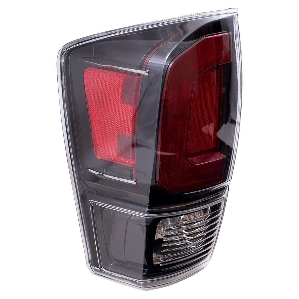 Brock Aftermarket Replacement Driver Left Combination Tail Light Assembly With Black Bezel Compatible With 2020-2023 Toyota Tacoma