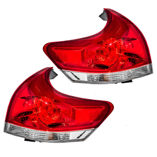 Brock Replacement Driver and Passenger Taillights Quarter Panel Mounted Tail Lamps Compatible with 09-12 Venza 815600T010 815500T010
