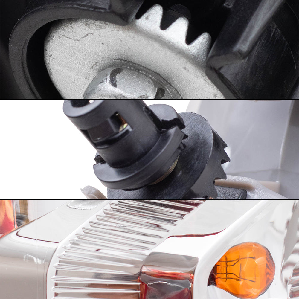 Brock Replacement Driver and Passenger Side Headlights without Level Adjuster, Fog Lights and Tail Lights 6 Piece Set Compatible with 2010-2013 Tundra