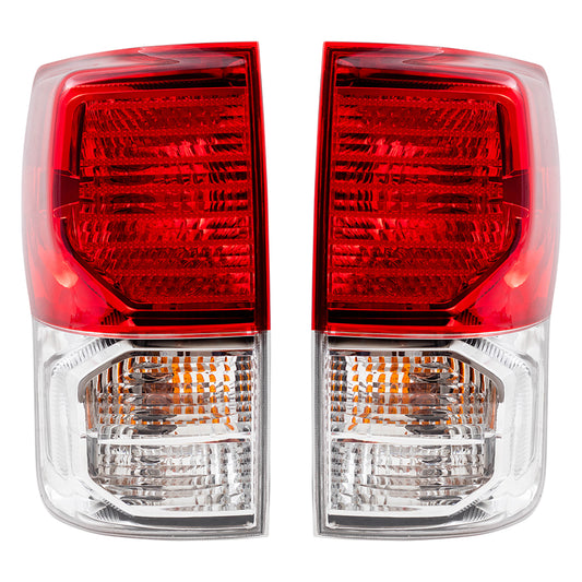 Fits Toyota Tundra 10-13 Truck Set of Taillights Tail Lamps w/ Housing Assembly