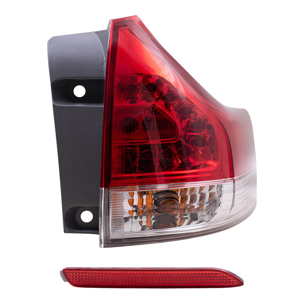 Brock Aftermarket Replacement Part Passenger Side Tail Light Assembly Quarter Mounted & Rear Bumper Reflector Compatible with Toyota 2011-2014 Toyota Sienna EXCEPT SE