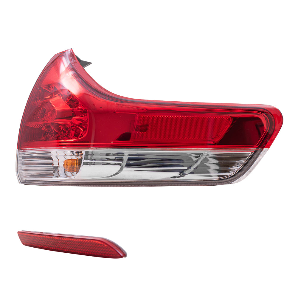 Brock Aftermarket Replacement Part Passenger Side Tail Light Assembly Quarter Mounted & Rear Bumper Reflector Compatible with Toyota 2011-2014 Toyota Sienna EXCEPT SE