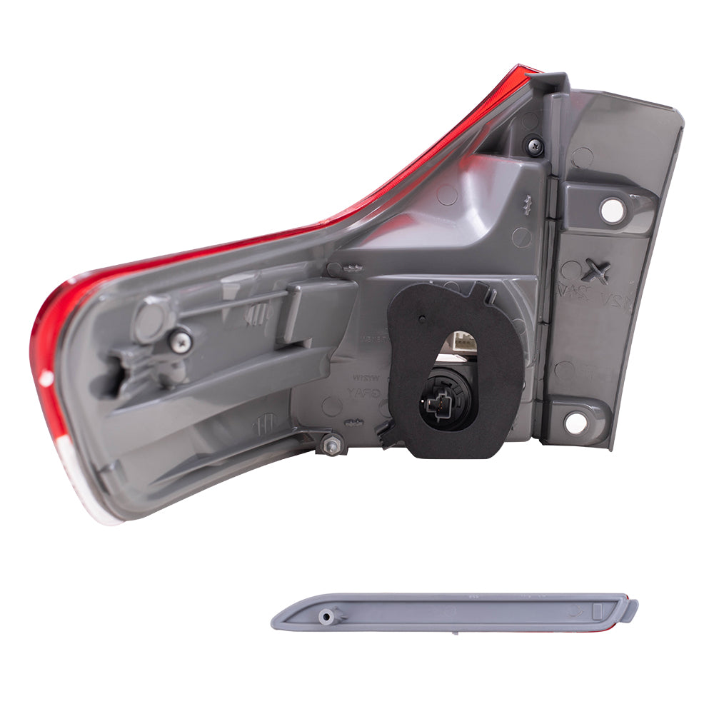 Brock Aftermarket Replacement Part Passenger Side Tail Light Assembly Quarter Mounted & Rear Bumper Reflector Compatible with Toyota 2011-2014 Toyota Sienna EXCEPT SE