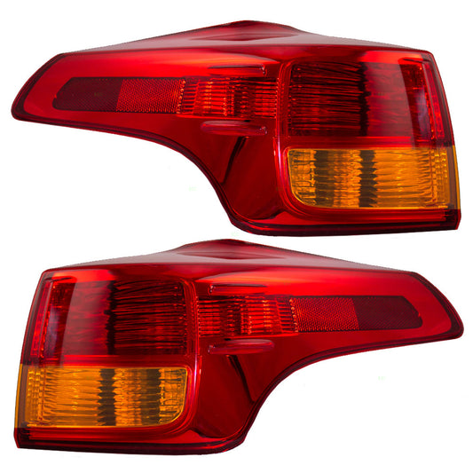 Brock Replacement Driver and Passenger Taillights Tail Lamps Quarter Panel Mounted Lens Compatible with 13-15 RAV4 81561-42160 81551-42160