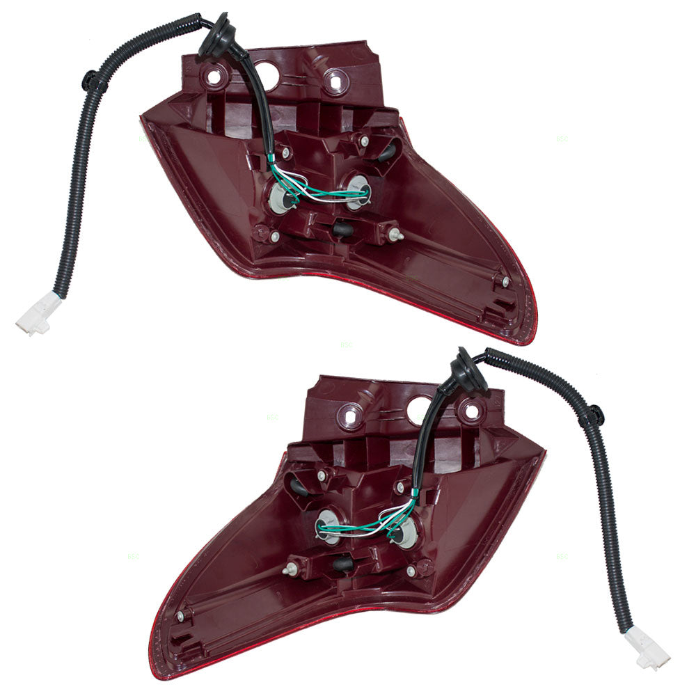 Brock Replacement Driver and Passenger Taillights Tail Lamps Quarter Panel Mounted Lens Compatible with 13-15 RAV4 81561-42160 81551-42160