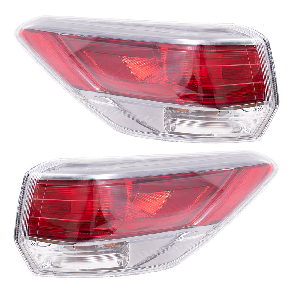 Brock Replacement Driver and Passenger Taillights Tail Lamps Quarter Panel Mounted Lenses Compatible with 14-15 SUV 81560-0E100 81550-0E100