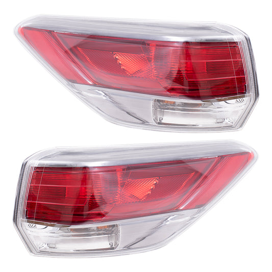 Brock Replacement Driver and Passenger Taillights Tail Lamps Quarter Panel Mounted Lenses Compatible with 14-15 SUV 81560-0E100 81550-0E100