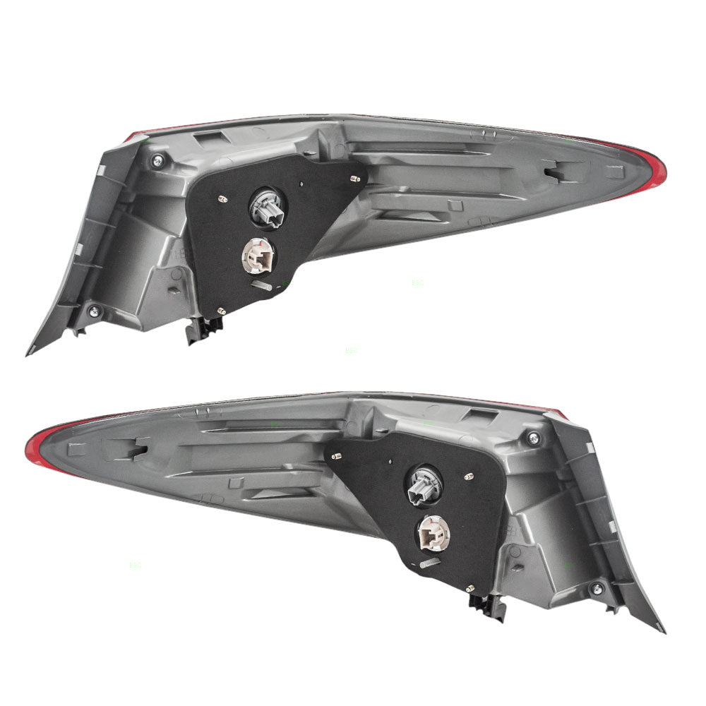 Brock Replacement Pair Set Taillights Tail Lamps Quarter Panel Mounted Red w/ Clear Compatible with 15-17 Camry & Hybrid 81560-06640 81550-06640