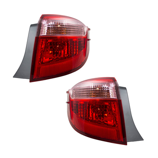 Brock Replacement Pair Set Taillights Red w/ Clear Quarter Panel Mounted Lens Compatible with 17-19 Corolla 81560-02B00 81550-02B00