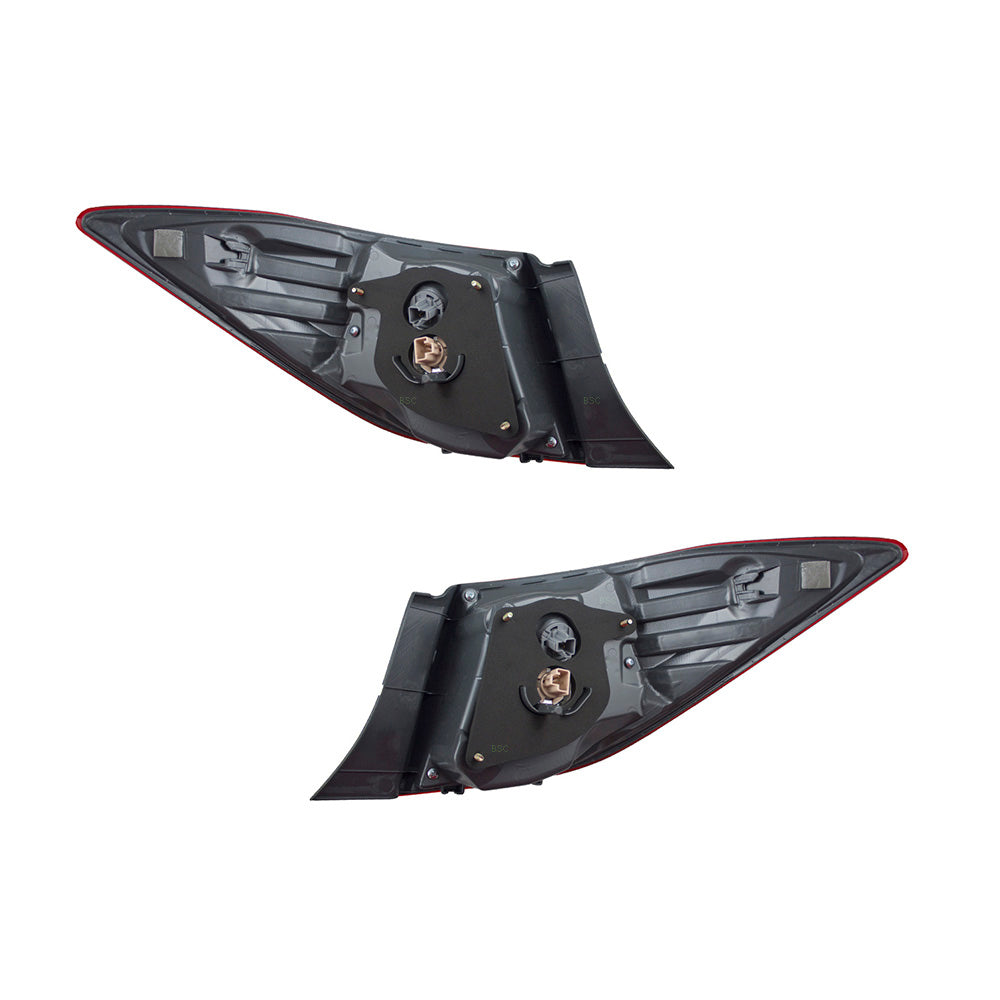 Brock Replacement Pair Set Taillights Red w/ Clear Quarter Panel Mounted Lens Compatible with 17-19 Corolla 81560-02B00 81550-02B00